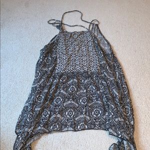 Black and white patterned blouse